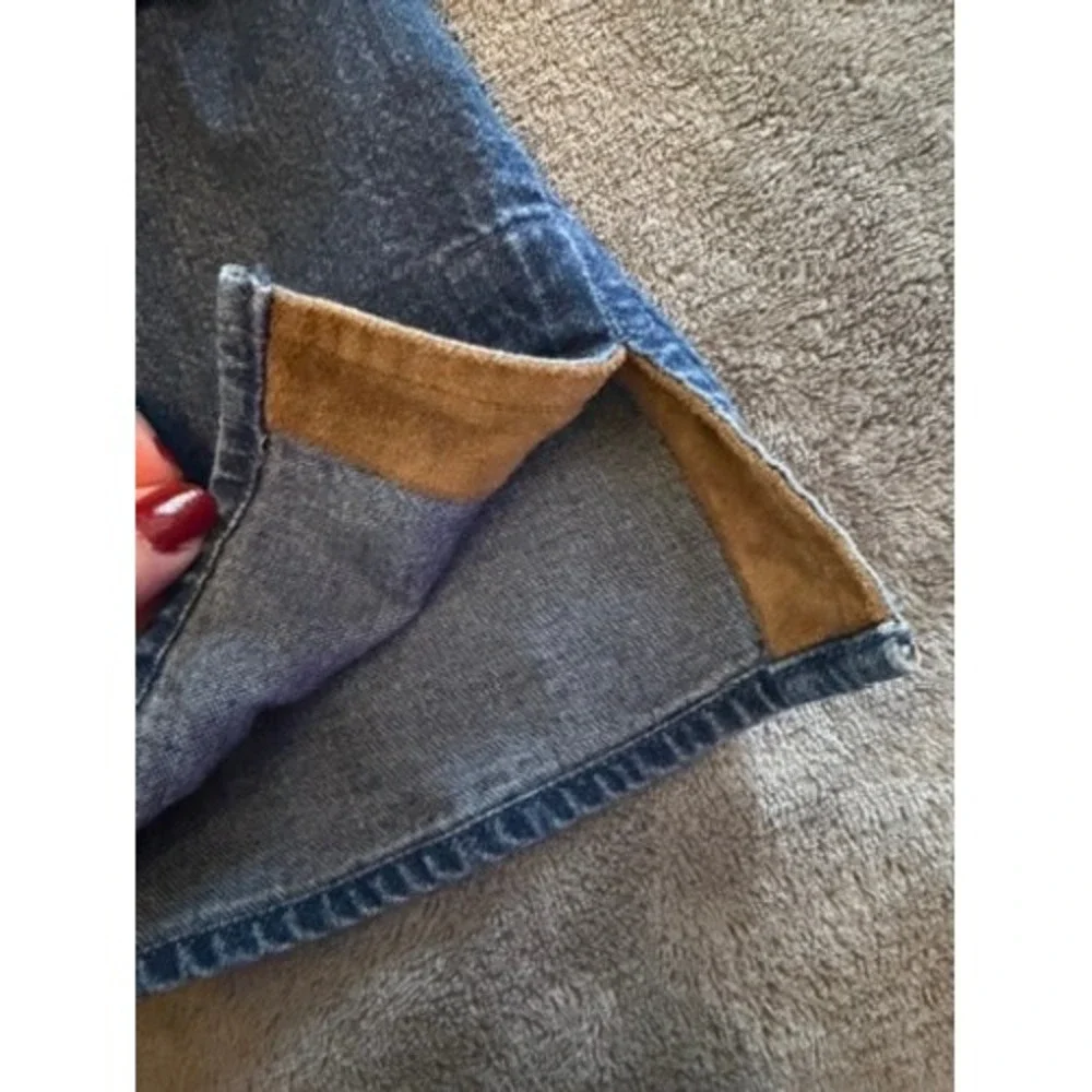 Casual Corner Annex Denim Button Down Western Tan Trim Womens Large 100% Cotton‎ - Picture 4 of 7